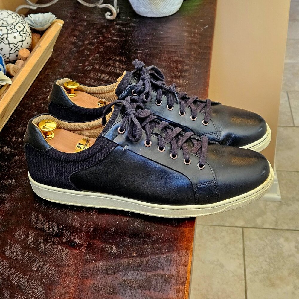 Cole Haan Men's Shapely Leather Sneakers, Black, Sz 12